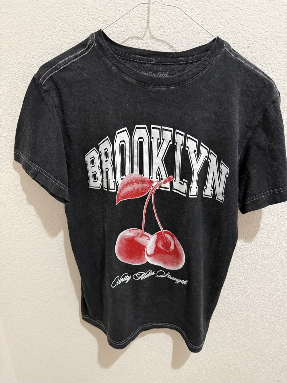 Brooklyn Cherry Graphic Tee - Black with Red Accent